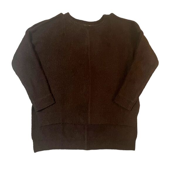 Moth Anthropologie Mohair Wool Sweater Cold Shoulder High Low Brown XS - Picture 1 of 7